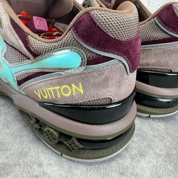 Louis Vuitton Maroon and Aqua Sneakers